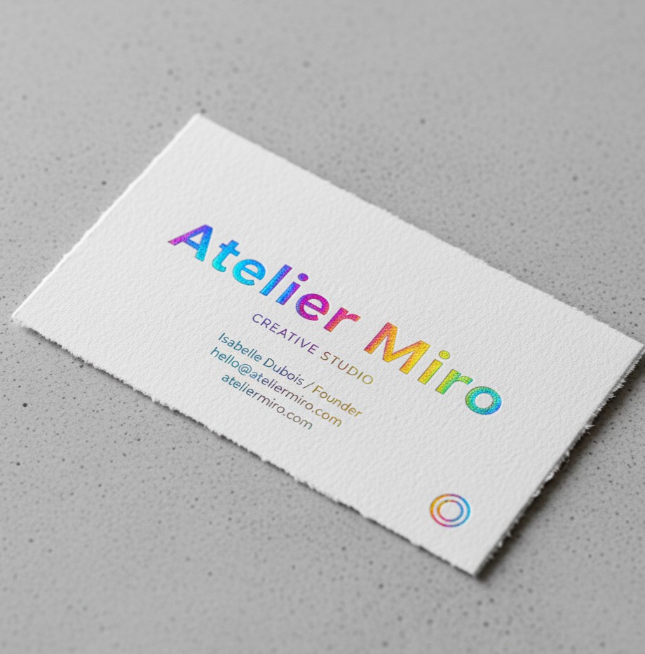 Foil stamped creative cards